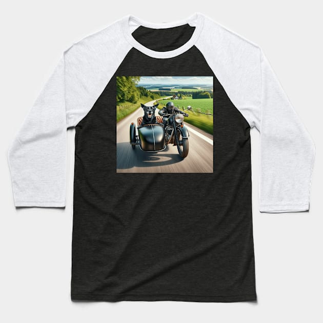Black Labrador Action Puppies Baseball T-Shirt by PCH5150